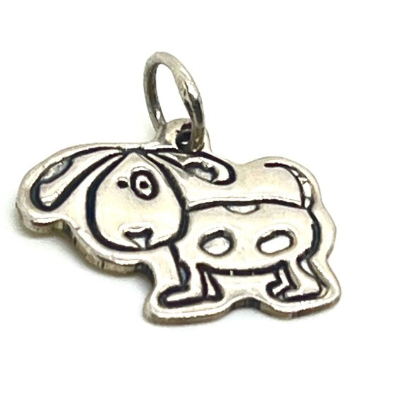 LUCY ANN BEAGLE DOG CHARM 925 STERLING SILVER USA FLOPPY EARS SPOTS PENDANT - Picture 1 of 10